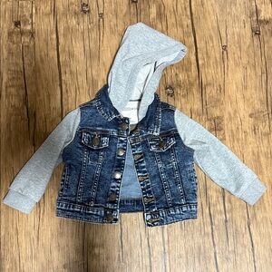 Tucker + Tate Denim and Gray Hooded Jacket